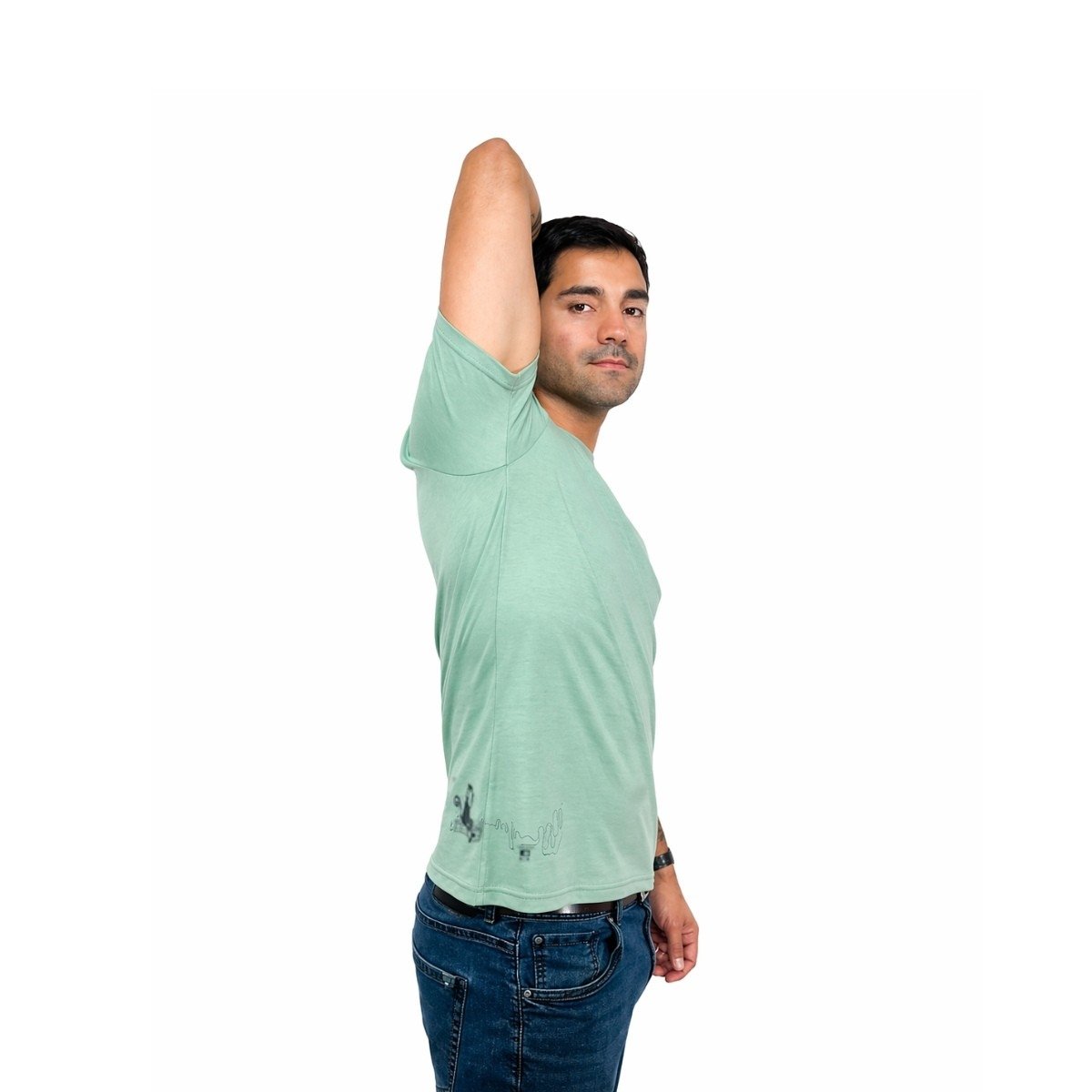 Polera Hombre Verde Nilo 4 Polera Hombre Verde Nilo - Imagen 4