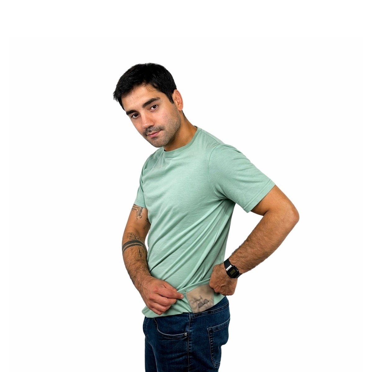 Polera Hombre Verde Nilo 6 Polera Hombre Verde Nilo - Imagen 6